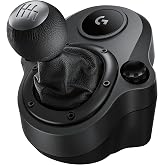 Logitech G Driving Force Vites, G29/G920/G923 i&ccedil;in, Geri Vitesli ve 6 Konumlu "H" D&uuml;zeninde Vites, &Ccedil;elik ve Deri Yapı, Siyah