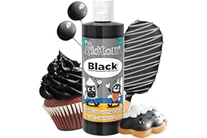 Food Colouring 160ml - Fidton Big Capacity Highly Concentrated Food Dye for Cake Decorating, Food Colouring Liquid for Fondant, Icing, Macaroons, Donuts, Muffins, Food Coloring Slime Dye - Black