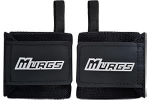Murgs Wrist Straps | Black Cotton Wrist Supports for Gym | 16" Lifting Strap for Gym Wrist Support with Thumb Loop | Wrist Supports for Exercise, Training & Fitness | Weightlifting Wrist Wraps
