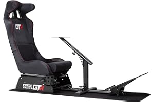 Pro Racer Indeca GTR Gaming Cockpit Simracing. Silla Gaming con Soporte para Volante. Soporte de simulación. Asiento de conducción. Negro
