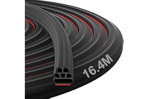 Nayotaa 16.4M Auto türdichtung, Sechs-Loch universal Autotür Gummidichtung Selbstklebende, Autotürdichtung Kantenschutz für Autotür Pkw-Motorhaube Kofferraumtür Wasserdicht Anti-Staub