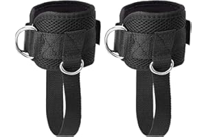 KIOTEET Cavigliere Cavi Palestra, Cinghie per Caviglia Palestra, Confortevole Cavigliera da Palestra per Estensione delle Gambe di Uomini e Donne, Ankle Strap per Allenamento delle Gambe, 2 Pezzi
