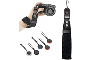 FONWUJIOT Correa de muñeca para cámara, correa de mano ajustable, correa de cámara, 1 correa de mano para cámara, 5 hebillas de liberación rápida, Negro , 22