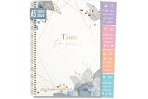 ‎HÄFFT Häfft® College-Timer A5 2024/2025 "Time to Grow" Schulplaner, Schülerkalender, Hausaufgabenheft Schüler-Tagebuch, Schülerplaner mit Sprüchen und Stickern - nachhaltig & klimafreundlich