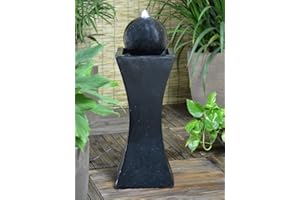 Aqua Moda Orba Solar Powered Black Column and Ball Water Feature