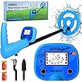 OMMO Metal Detector Kids, LCD Display Metal Detector for Kids 3-10, Portable Metal Detector, Adjustable Aluminum Stem 17-32'', IP68 Waterproof Metal Detector for Kids, Birthday