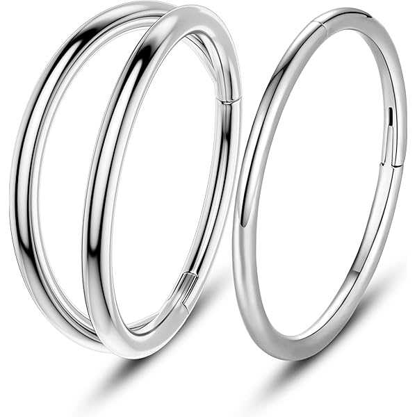 OUFER Orecchino Helix Acciaio 316L - Piercing Cartilagine 16G 10mm Con Chiusura A Cerniera - Foto 6