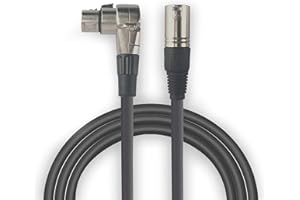 Audibax Silver Cable XLR Macho - XLR Hembra Acodado 50 cm Negro