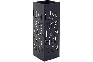 Mendler HWC-C78 - Soporte para Paraguas Cuadrado (55 cm), Schrift, Schwarz