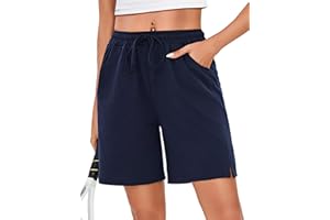 Leversic Femme Bermudas Pantalon Court Été Shorts de Sport Femme avec Cordon Élastique et Poches pour Yoga Fitness Gym Jogging S-XXL