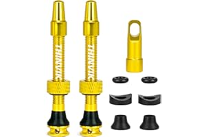 Thinvik Valve Presta Amélioré 48mm pour Pneus Tubeless – Kit Super Léger avec Capuchon et Outil de Démontage (Couleurs et Tailles Variées – Paire) pour Vélo de Course/VTT