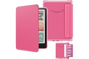 MoKo Detachable Magnetic Case for All-new 7" Kindle Paperwhite 12th Generation 2024 & Kindle Colorsoft 2024/2025,Ultra Clear Back Scratch-Proof Light & Shell Cover with Auto Wake/Sleep, Raspberry