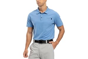 Rdruko Mens Polo Shirts Short Sleeve Breathable Quick Dry Tennis Golf Tops Casual Smart Work T Shirts with Pocket