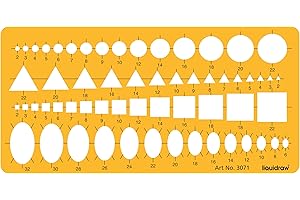 Liquidraw Plantilla de geometría – Multi Formas | Círculo elipse Triángulo Oval Cuadrado Hexágono y Geometría | Plantillas transparentes para dibujar dibujo técnico ingeniería arquitectura y diseño de