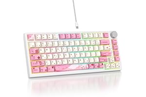 SbocKeeb Klawiatura do gier Custom 75% Hot Swappable, amerykańska klawiatura mechaniczna QWERTY 75% przewodowa RGB z uszczelką i podkładkami pochłaniającymi dźwięk