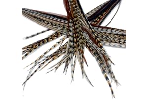 ‎ONE FINE DAY FEATHERS Feder-Haarverlängerung, echte Federn, 18-23 cm, 20 Stück (Auburn Naturals))