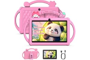BAKEN 7 Inch Kids Tablet, Android 13, Quad Core Processor, 4GB RAM, 32GB ROM, 1TB TF, 3500mAh Battery, WiFi, Bluetooth, Type-C, Pink