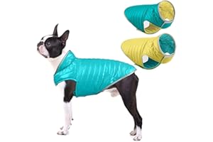 ABRRLO Giacca invernale per cani, impermeabile, riflettente, senza maniche, reversibile