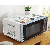 DARSHANAM WORLD Microwave Oven Cover, Waterproof Modern Design Kitchen Oven Cover Attractive Decorative Dust Proof Appliance 