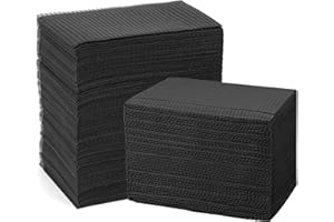 MEIANJU Dental Bibs Pack of 125 – Black Dental Bibs, Disposable Bibs, Tattoo Bibs Cleaning Mat, Disposable Aprons, Disposable Black Towels, Waterproof Dental Bib for Clinics & Salons