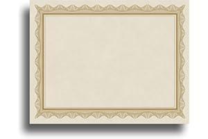 DESKTOP PUBLISHING SUPPLIES Blank Parchment Certificate Paper for Awards - Works with Inkjet/Laser Printers - Measures 8 1/2" x 11" - Gold Border - 250 Sheet Pack