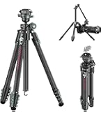 ULANZI JJ06 GlideGo Trépied Vidéo Fibre Carbone, Trépied Caméra Avec