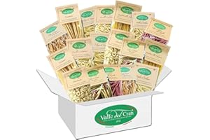 VALLE DEL CRATI ECCELLENZE GASTRONOMICHE DAL 1998 Valle del Crati Boîte de pâtes artisanales italiennes 18 paquets de 500 g, à base de semoule de blé dur, différentes tailles Spaghetti Fusilli Orecchiette Fileja et autres, Pasta 9 KG