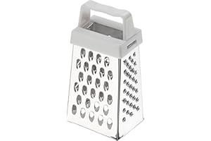 Chef Aid Mini Grater, Efficent Kitchen Gadget, Perfect for Grating Garlic, Nutmeg, Chocolate, and Parmesan, Dishwasher Safe, Metallic, 6,6 x 3,8 x 2,8 cm
