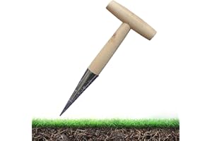 LUMOOM Herramientas para plantar bulbos de flores, con calibración y mango de madera, herramientas de jardinería tradicionales, siembra de semillas para plantar en jardín