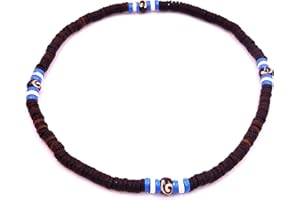 FUNIGHT MADE IN Zen collana Surf surfeur Cocco etnico legno perle cocco Scaldacollo tribale ciondolo uomo donna bambino marrone