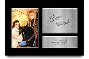 HWC Trading A4 David Bowie & Jennifer Connelly Labyrinth Geschenke Gedruckt, Signiert Autogramm Bild Für Film-Erinnerungsstücke-Fans - A4 Eingerahmt