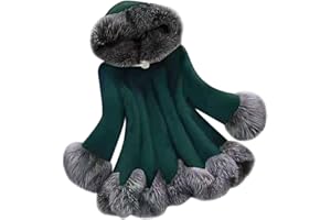 L9WEI Mantel Damen, Damen Pelzmantel Elegant Wintermantel Warme Kunstpelz Flauschige Winter Mantel Frauen Kuschelig Fellmantel mit Kapuze