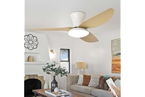 Dceinz Grande Plafonnier Ventilateur de Plafond Salon Dimmable Télécommande LED Lustre Ventilateur De Plafond Réversible Silencieux Dc Lumiere Ventilateur Plafond 6 Vitesses Smart Pour Chambre