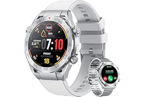 NIIZERO Montre Connectée Homme avec Appel Bluetooth: 1.42" Ronde Smartwatch avec Composer et Recevoir des Appels 123 Modes Sportifs Moniteur de Fréquence Cardiaque Sommeil Montre Compatibles Android et iOS