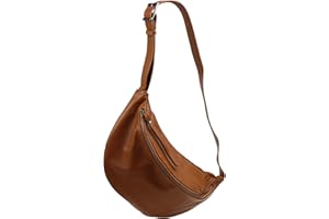 SH Leder Fania G697 Sac de Poitrine Unisexe en Cuir véritable pour Festival, Voyage, Taille Moyenne, 37 x 21 cm