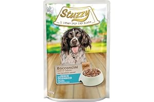 Stuzzy, Alimento Umido per Cani Adulti con Pesce Oceanico, Bocconcini. 24 Buste da 100g