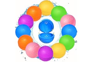 KIKIDEX 12 wiederverwendbare Wasserbomben, Poolspielzeug für Jungen und Mädchen, Wasserspielzeug für Strand- und Outdooraktivitäten für Kinder im Alter von 3–12 Jahren, Sommer-Wasserspielzeug