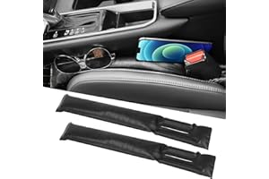 FANNAS 2 Stücke Autositz LüCkenfüLler Auto Innenraum Zubehör Universal SitzlüCkenfüLler Stopfen Auto SitzlüCkenfüLler RitzenfüLler Auto,für Autositzkissen Nahtpolsterung Schwarz