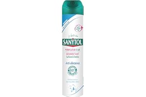 Sanytol - Désinfectant Purificateur d'Air Surface et Textile Anti Allergènes - Grand Air - 300 ml - Lot de 3 - Bactéricide, Virucide, Fongicide, Neutralise 94% des Allergènes