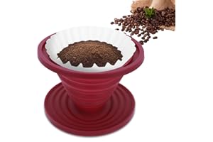 Larrel Cafetière portable pliable et réutilisable pour voyage, camping, café, filtre conique manuel en silicone pour randonnée, camping, randonnée, bureau