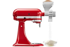 EASCANDY Metal Grain Mill, Fits KitchenAid Stand Mixer, 12-Level Adjustable Flour Mill, Grain Mill for Kitchenaid, Fits Wheat, Corn, Oats, Nuts