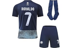 Karsevali Al Nassr Riyadh Ronaldo #7 Away 25/26 Football Soccer Jersey/Shorts Socks Gift Set for Children Youth Sizes