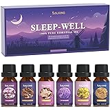 SALKING Oli Essenziali Dormire bene per Diffusori 6x10ml, Set di Olio Essenziale Puri per Aromaterapia e Massaggi - Vetiver, 