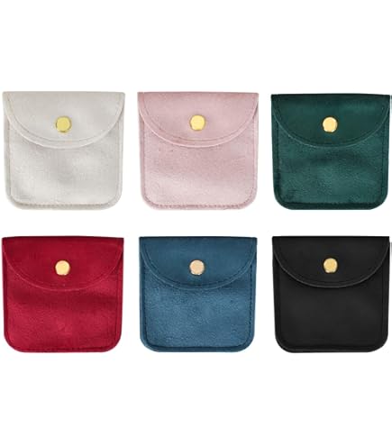 NBEADS 24 pz Sacchetto per Gioielli In Microfibra Blu-Verde, Borsa per Cosmetici Tascabile Buste con Patta per Gioielli In Velluto Borsa per Buste Pieghevoli per Bracciali, Collane, 9.6x9x0.25cm
