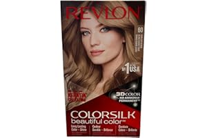 REVLON Colorsilk Beautiful Color, Coloration Permanente, Kératine et Acides Aminés de Soie, couvre 100 pourcent des Cheveux Blancs, 60 Blond Cendré Foncé