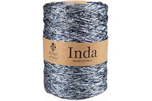 BORGO DE' PAZZI FIRENZE Cordino per Borse a Uncinetto, 2mm in Polipropilene (Perla blu 13), Filati per Uncinetto e Ferri, Made in Italy, BORGO DE’ PAZZI FIRENZE