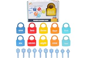 ZIB 20PCS Lock and Key Toy, Matching and Counting Number Toys for Boys and Girls, Montessori Toddlers Toys to Develop Fine Motor Skills, Preschool Learning Toys for Children 3 4 5 6 Years Old