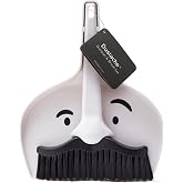 Peleg Design Dustache Mini Dustpan and Brush - Small Cleaning Set with Moustache Design, Table Crumb Catcher for Home, Office
