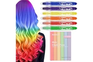 Kalolary 6 Color Hair Chalk Temporary Hair Color- Hair Color Pens Washable Color Dye Markers for Kids Girls Hair Dyeing Party, Cosplay, Halloween, Christmas