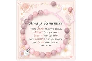 YISCOKO Gifts for Woman Birthday Gift for Mum Adjustable Stretch Stone Healing Crystal Bracelets Jewelry Yoga Meditation Relax Gifts Friendship Bracelet for Daughter Mum Sister Best Friend Women